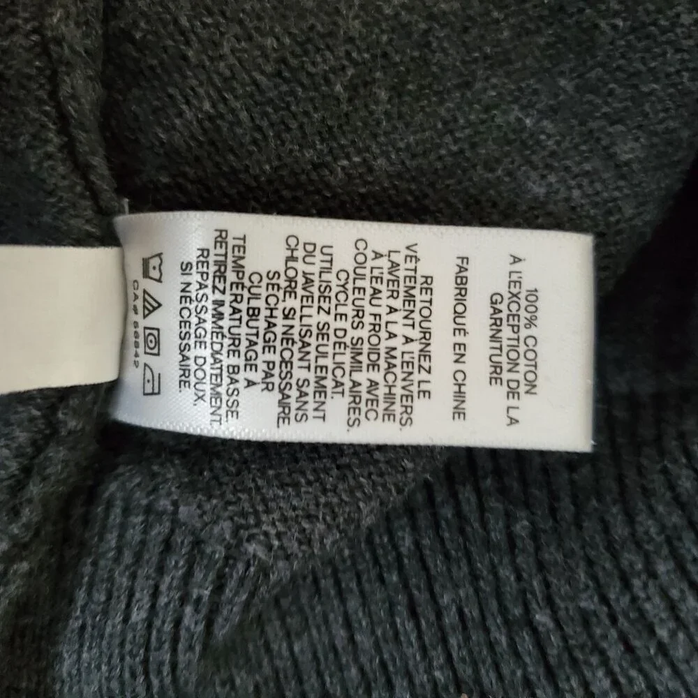 Express Men's‎ V-Neck Long Sleeve Pullover Knit Sweater Dark Gray Size Medium